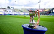 3 August 2025; The West County Hotel cup before the TG4 All-Ireland Ladies Football Junior Championship final match between Antrim and Louth at Croke Park in Dublin. Photo by Piaras Ó Mídheach/Sportsfile
