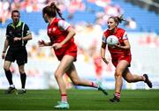 3 August 2025; Áine Tubridy of Antrim during the TG4 All-Ireland Ladies Football Junior Championship final match between Antrim and Louth at Croke Park in Dublin. Photo by Shauna Clinton/Sportsfile