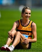 3 August 2025; Niamh Allen of Leevale AC, Cork,  reacts after winning the senior women's 5000m during day two of the 153rd 123.ie National Track & Field Senior Championships at Morton Stadium in Dublin. Photo by Sam Barnes/Sportsfile
