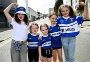 3 August 2025; Laois supporters, from left, Sophie Headen, age nine, Ellie Ramsbottom, age six, Amy Ramsbottom, age five, Lauren Ramsbottom, age nine, and Mia Ramsbottom, age 10, from Timahoe, Laois, before the TG4 All-Ireland Ladies Football Intermediate Championship final match between Laois and Tyrone at Croke Park in Dublin. Photo by Seb Daly/Sportsfile