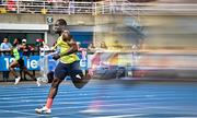 3 August 2025; (EDITOR'S NOTE; This image was created using a special effects camera filter) Bori Akinola of UCD AC, Dublin, competes in the senior men's 100m heats during day two of the 153rd 123.ie National Track & Field Senior Championships at Morton Stadium in Dublin. Photo by Sam Barnes/Sportsfile