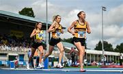 3 August 2025; Anika Thompson of Leevale AC, Cork, right, competes in the senior women's 5000m during day two of the 153rd 123.ie National Track & Field Senior Championships at Morton Stadium in Dublin. Photo by Sam Barnes/Sportsfile