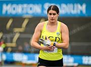3 August 2025; Nicola Tuthill of UCD AC, Dublin, competes in the senior women's hammer during day two of the 153rd 123.ie National Track & Field Senior Championships at Morton Stadium in Dublin. Photo by Sam Barnes/Sportsfile