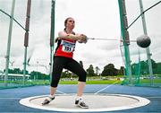 3 August 2025; Adrienne Gallen of Lifford Strabane AC, Donegal, competes in the senior women's hammer during day two of the 153rd 123.ie National Track & Field Senior Championships at Morton Stadium in Dublin. Photo by Sam Barnes/Sportsfile