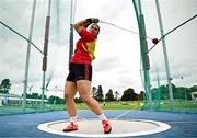 3 August 2025; Kotryna Pacerinskaite of Fanahan Mc Sweeney AC, competes in the senior women's hammer during day two of the 153rd 123.ie National Track & Field Senior Championships at Morton Stadium in Dublin. Photo by Sam Barnes/Sportsfile