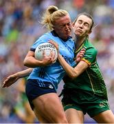 3 August 2025; Carla Rowe of Dublin in action against Mary Kate Lynch of Meath during the TG4 All-Ireland Ladies Football Senior Championship final match between Dublin and Meath at Croke Park in Dublin. Photo by Shauna Clinton/Sportsfile