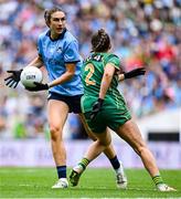 3 August 2025; Éilish O'Dowd of Dublin in action against Áine Sheridan of Meath during the TG4 All-Ireland Ladies Football Senior Championship final match between Dublin and Meath at Croke Park in Dublin. Photo by Shauna Clinton/Sportsfile