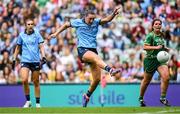 3 August 2025; Niamh Hetherton of Dublin scores her side's second goal during the TG4 All-Ireland Ladies Football Senior Championship final match between Dublin and Meath at Croke Park in Dublin. Photo by Shauna Clinton/Sportsfile