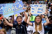 3 August 2025; Dublin supporters during the TG4 All-Ireland Ladies Football Senior Championship final match between Dublin and Meath at Croke Park in Dublin. Photo by Shauna Clinton/Sportsfile