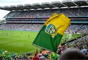 3 August 2025; Meath supporters cheer, amongst the 48,089 attendance, as players re-enter the pitch after half-time during the TG4 All-Ireland Ladies Football Senior Championship final match between Dublin and Meath at Croke Park in Dublin. Photo by Shauna Clinton/Sportsfile