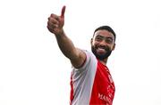 3 August 2025; Jake Mulraney of St Patrick's Athletic acknowledges a supporter after being substituted in the second half during the SSE Airtricity Men's Premier Division match between Waterford and St Patrick's Athletic at Regional Sports Centre in Waterford. Photo by Tyler Miller/Sportsfile