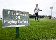 3 August 2025; Robbie Benson of Derry City before the SSE Airtricity Men's Premier Division match between Shamrock Rovers and Derry City at Tallaght Stadium in Dublin.  Photo by Stephen McCarthy/Sportsfile