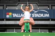 3 August 2025; Shamrock Rovers supporters Bella and Robert McAnaspie before the SSE Airtricity Men's Premier Division match between Shamrock Rovers and Derry City at Tallaght Stadium in Dublin.  Photo by Stephen McCarthy/Sportsfile