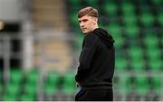 3 August 2025; Matt Healy of Shamrock Rovers before the SSE Airtricity Men's Premier Division match between Shamrock Rovers and Derry City at Tallaght Stadium in Dublin.  Photo by Ben McShane/Sportsfile