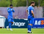 3 August 2025; Trae Coyle of Waterford reacts after the SSE Airtricity Men's Premier Division match between Waterford and St Patrick's Athletic at Regional Sports Centre in Waterford. Photo by Tyler Miller/Sportsfile