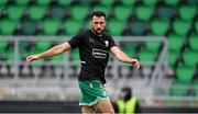 3 August 2025; Roberto Lopes of Shamrock Rovers warms up wearing the jersey of Templeogue United’s over 35’s in support of the O’Neill family before the SSE Airtricity Men's Premier Division match between Shamrock Rovers and Derry City at Tallaght Stadium in Dublin.  Photo by Stephen McCarthy/Sportsfile
