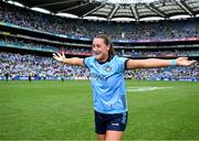 3 August 2025; Niamh Hetherton of Dublin celebrates after her side's victory in the TG4 All-Ireland Ladies Football Senior Championship final match between Dublin and Meath at Croke Park in Dublin. Photo by Shauna Clinton/Sportsfile