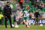 3 August 2025; Michael Noonan of Shamrock Rovers before the SSE Airtricity Men's Premier Division match between Shamrock Rovers and Derry City at Tallaght Stadium in Dublin.  Photo by Ben McShane/Sportsfile