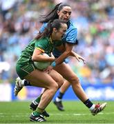 3 August 2025; Kerrie Cole of Meath is tackled by Kate Sullivan of Dublin during the TG4 All-Ireland Ladies Football Senior Championship final match between Dublin and Meath at Croke Park in Dublin. Photo by Shauna Clinton/Sportsfile