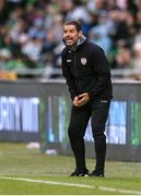 3 August 2025; Derry City manager Tiernan Lynch during the SSE Airtricity Men's Premier Division match between Shamrock Rovers and Derry City at Tallaght Stadium in Dublin.  Photo by Stephen McCarthy/Sportsfile