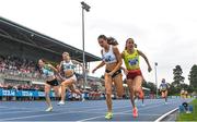 3 August 2025; Alex O'Neill of Limerick Track AC, 164, on her way to winning the senior women's 800m final, ahead of, from left, Maeve O'Neill of Doheny AC, Cork, Jenna Bromell of Emerald AC, Limerick, and Sarah Healy of UCD AC, Dublin, during day two of the 153rd 123.ie National Track & Field Senior Championships at Morton Stadium in Dublin. Photo by Sam Barnes/Sportsfile