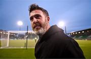 3 August 2025; Shamrock Rovers manager Stephen Bradley celebrates after the SSE Airtricity Men's Premier Division match between Shamrock Rovers and Derry City at Tallaght Stadium in Dublin.  Photo by Ben McShane/Sportsfile