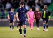 3 August 2025; Danny Mullen of Derry City after the SSE Airtricity Men's Premier Division match between Shamrock Rovers and Derry City at Tallaght Stadium in Dublin.  Photo by Stephen McCarthy/Sportsfile