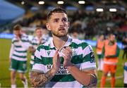 3 August 2025; Lee Grace of Shamrock Rovers after the SSE Airtricity Men's Premier Division match between Shamrock Rovers and Derry City at Tallaght Stadium in Dublin.  Photo by Stephen McCarthy/Sportsfile