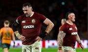 2 August 2025; Jack Conan, left, and Andrew Porter of British & Irish Lions during the third test match between Australia and the British & Irish Lions at Accor Stadium in Sydney, Australia. Photo by Steve Christo/Sportsfile