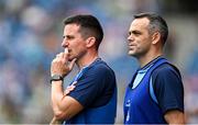 3 August 2025; Dublin joint managers Paul Casey, right, and Derek Murray during the TG4 All-Ireland Ladies Football Senior Championship final match between Dublin and Meath at Croke Park in Dublin. Photo by Seb Daly/Sportsfile