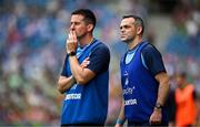 3 August 2025; Dublin joint managers Paul Casey, right, and Derek Murray during the TG4 All-Ireland Ladies Football Senior Championship final match between Dublin and Meath at Croke Park in Dublin. Photo by Seb Daly/Sportsfile