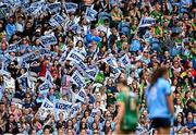 3 August 2025; Supporters during the TG4 All-Ireland Ladies Football Senior Championship final match between Dublin and Meath at Croke Park in Dublin. Photo by Seb Daly/Sportsfile