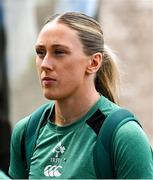 2 August 2025; Anna McGann of Ireland arrives ahead of the Women's Rugby World Cup warm-up match between Ireland and Scotland at Virgin Media Park in Cork. Photo by Shauna Clinton/Sportsfile