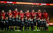 2 August 2025; British & Irish Lions players, from left, Finn Russell, Andrew Porter, James Ryan, Tadhg Furlong, Dan Sheehan, Jack Conan, Tadhg Beirne and captain Maro Itoje before the third test match between Australia and the British & Irish Lions at Accor Stadium in Sydney, Australia. Photo by Brendan Moran/Sportsfile