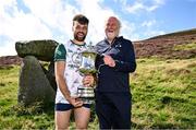 4 August 2025; Senior Hurling winner Colin Ryan of Limerick with the trophy and event sponsor Martin Donnelly after the M. Donnelly GAA Poc Fada All-Ireland Finals at Annaverna Mountain in the Cooley Peninsula, Ravensdale, Louth. Photo by Piaras Ó Mídheach/Sportsfile