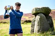 4 August 2025; Hurling Under 16 winner Conor Raleigh of Westmeath with the trophy after the M. Donnelly GAA Poc Fada All-Ireland Finals at Annaverna Mountain in the Cooley Peninsula, Ravensdale, Louth. Photo by Shauna Clinton/Sportsfile