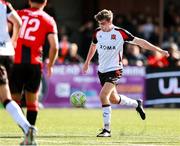 4 August 2025; Eoin Kenny of Dundalk on his way to scoring his side's first goal during the SSE Airtricity Men's First Division match between Dundalk and Longford Town at Oriel Park in Dundalk, Louth. Photo by Thomas Flinkow/Sportsfile