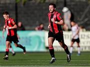 4 August 2025; Oisín Hand of Longford Town after scoring his side's first goal during the SSE Airtricity Men's First Division match between Dundalk and Longford Town at Oriel Park in Dundalk, Louth. Photo by Thomas Flinkow/Sportsfile