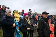 4 August 2025; Spectators stand for the playing of Amhrán na bhFiann ahead of the M. Donnelly GAA Poc Fada All-Ireland Finals at Annaverna Mountain in the Cooley Peninsula, Ravensdale, Louth. Photo by Shauna Clinton/Sportsfile