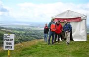 4 August 2025; Spectators gather outside a food tent ahead of the M. Donnelly GAA Poc Fada All-Ireland Finals at Annaverna Mountain in the Cooley Peninsula, Ravensdale, Louth. Photo by Shauna Clinton/Sportsfile