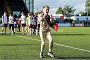 4 August 2025; Dundalk supporter Charlie O'Hegan celebrates after the SSE Airtricity Men's First Division match between Dundalk and Longford Town at Oriel Park in Dundalk, Louth. Photo by Thomas Flinkow/Sportsfile