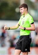 4 August 2025; Referee Darragh White during the SSE Airtricity Men's First Division match between Dundalk and Longford Town at Oriel Park in Dundalk, Louth. Photo by Thomas Flinkow/Sportsfile