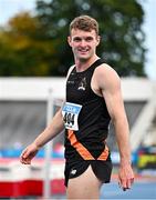 2 August 2025; Marcus Lawler of Clonliffe Harriers AC, Dublin, after winning the senior men's 200m final during day one of the 153rd 123.ie National Track & Field Senior Championships at Morton Stadium in Dublin. Photo by Sam Barnes/Sportsfile