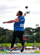 2 August 2025; John Kelly of Finn Valley AC, Donegal, competes in the senior men's shot put during day one of the 153rd 123.ie National Track & Field Senior Championships at Morton Stadium in Dublin. Photo by Sam Barnes/Sportsfile