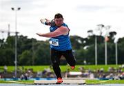 2 August 2025; John Kelly of Finn Valley AC, Donegal, competes in the senior men's shot put during day one of the 153rd 123.ie National Track & Field Senior Championships at Morton Stadium in Dublin. Photo by Sam Barnes/Sportsfile