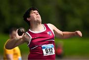 2 August 2025; Padraic McCarthy of Lios Tuathail AC, Kerry, competes in the senior men's shot put during day one of the 153rd 123.ie National Track & Field Senior Championships at Morton Stadium in Dublin. Photo by Sam Barnes/Sportsfile