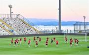 5 August 2025; Shelbourne players during a training session at HNK Rijeka Stadium Rujevica in Croatia. Photo by Igor Kupljenik/Sportsfile