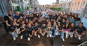 5 August 2025; TG4 All-Ireland Ladies Senior Football Champions Dublin celebrate with The Brendan Martin Cup during their homecoming at Smithfield Square in Dublin. Photo by Sam Barnes/Sportsfile