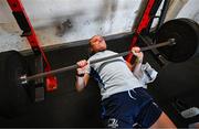 5 August 2025; Emma Tilly during a Leinster Rugby women's squad training and gym session at The High School in Rathgar, Dublin. Photo by David Fitzgerald/Sportsfile