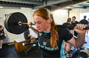 5 August 2025; Rosie Searle during a Leinster Rugby women's squad training and gym session at The High School in Rathgar, Dublin. Photo by David Fitzgerald/Sportsfile